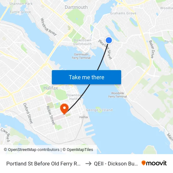 Portland St Before Old Ferry Rd (8052) to QEII - Dickson Building map