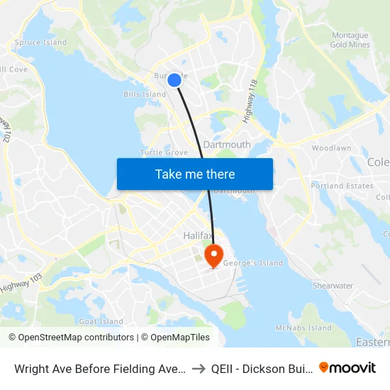 Wright Ave Before Fielding Ave (8610) to QEII - Dickson Building map