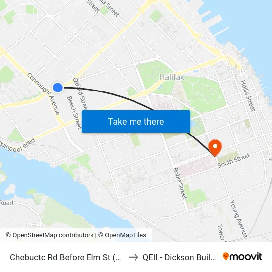 Chebucto Rd Before Elm St (6406) to QEII - Dickson Building map