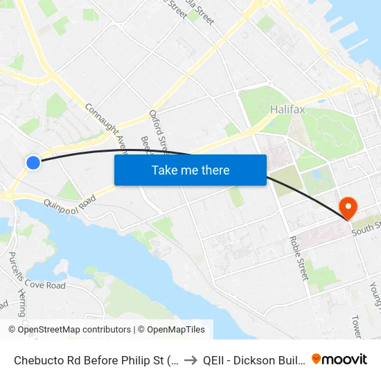 Chebucto Rd Before Philip St (6408) to QEII - Dickson Building map