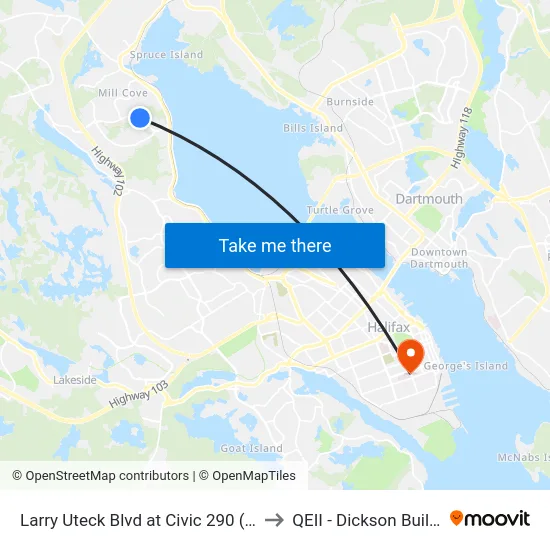 Larry Uteck Blvd at Civic 290 (8881) to QEII - Dickson Building map