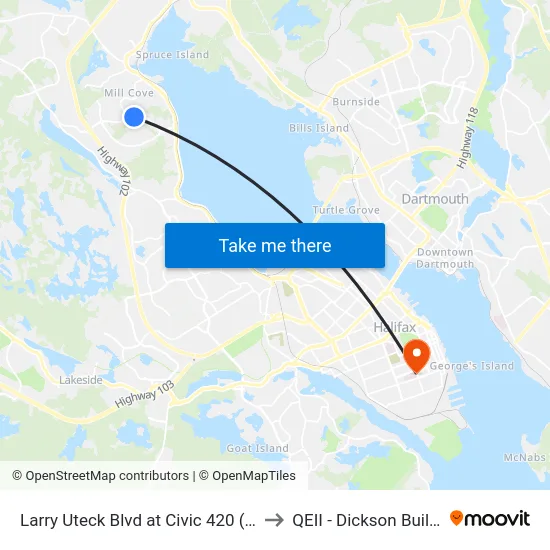 Larry Uteck Blvd at Civic 420 (8880) to QEII - Dickson Building map