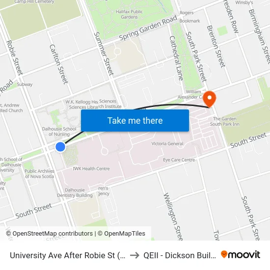 University Ave After Robie St (8883) to QEII - Dickson Building map