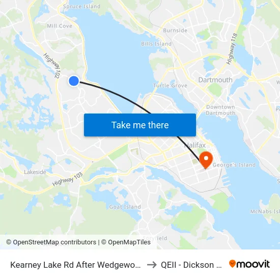 Kearney Lake Rd After Wedgewood Ave (7023) to QEII - Dickson Building map
