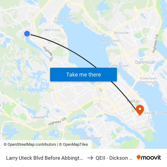 Larry Uteck Blvd Before Abbington Ave (7022) to QEII - Dickson Building map