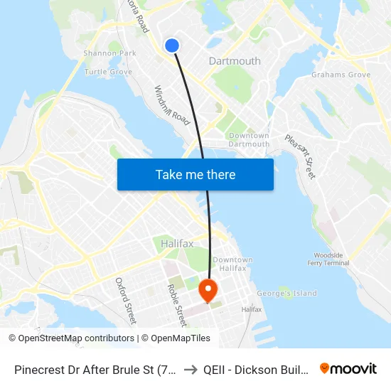 Pinecrest Dr After Brule St (7451) to QEII - Dickson Building map