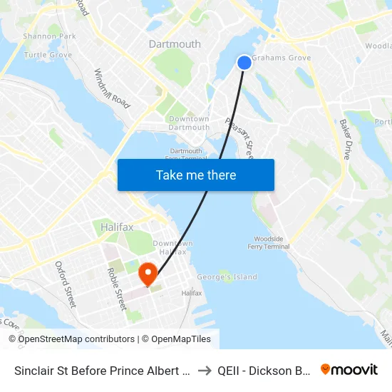 Sinclair St Before Prince Albert Rd (8067) to QEII - Dickson Building map