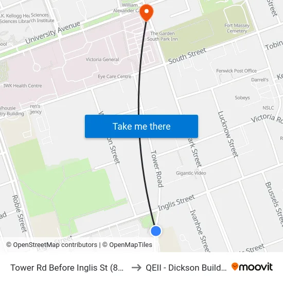 Tower Rd Before Inglis St (8408) to QEII - Dickson Building map