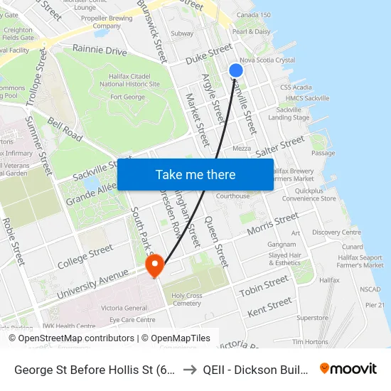 George St Before Hollis St (6733) to QEII - Dickson Building map