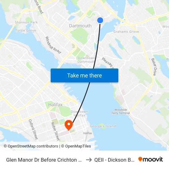 Glen Manor Dr Before Crichton Ave (6735) to QEII - Dickson Building map