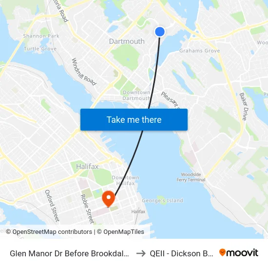 Glen Manor Dr Before Brookdale Cr (6736) to QEII - Dickson Building map