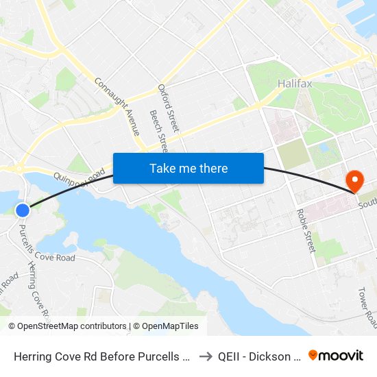 Herring Cove Rd Before Purcells Cove Rd (6903) to QEII - Dickson Building map