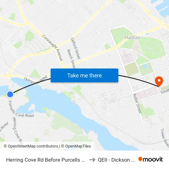 Herring Cove Rd Before Purcells Cove Rd (6903) to QEII - Dickson Building map