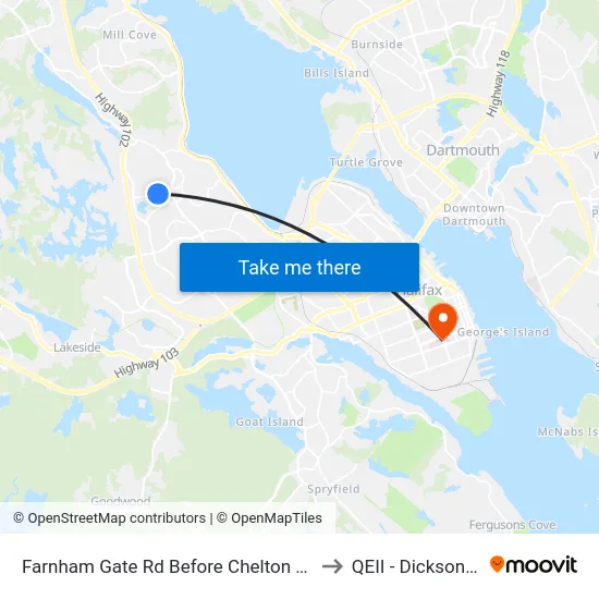 Farnham Gate Rd Before Chelton Woods Ln (6648) to QEII - Dickson Building map