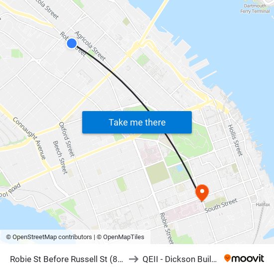 Robie St Before Russell St (8215) to QEII - Dickson Building map