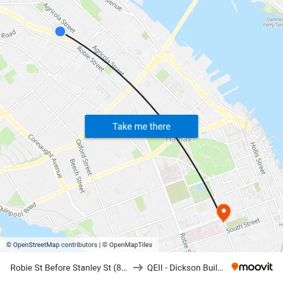 Robie St Before Stanley St (8217) to QEII - Dickson Building map