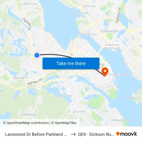 Lacewood Dr Before Parkland Dr (7080) to QEII - Dickson Building map
