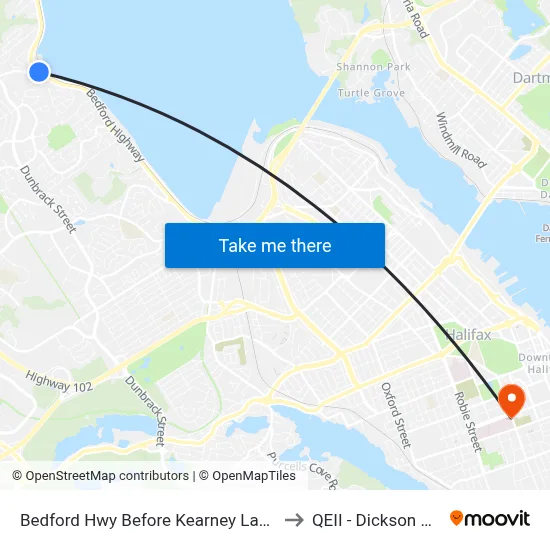 Bedford Hwy Before Kearney Lake Rd (6268) to QEII - Dickson Building map