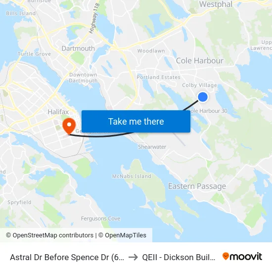 Astral Dr Before Spence Dr (6060) to QEII - Dickson Building map