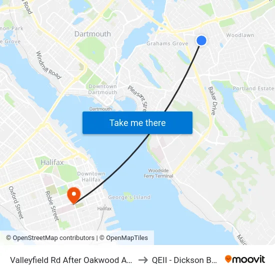 Valleyfield Rd After Oakwood Ave (8416) to QEII - Dickson Building map