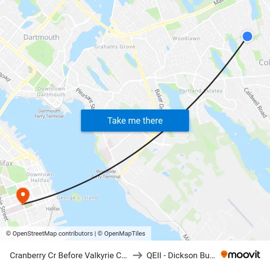 Cranberry Cr Before Valkyrie Cr (6525) to QEII - Dickson Building map