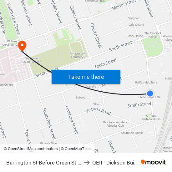 Barrington St Before Green St (6093) to QEII - Dickson Building map