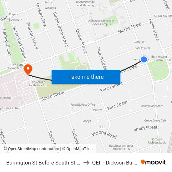 Barrington St Before South St (6097) to QEII - Dickson Building map