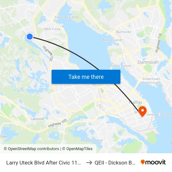 Larry Uteck Blvd After Civic 1181 (6383) to QEII - Dickson Building map