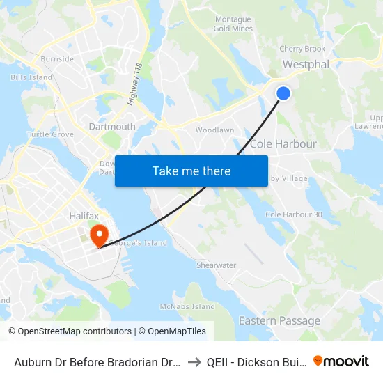 Auburn Dr Before Bradorian Dr (6072) to QEII - Dickson Building map
