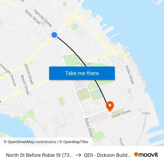 North St Before Robie St (7341) to QEII - Dickson Building map