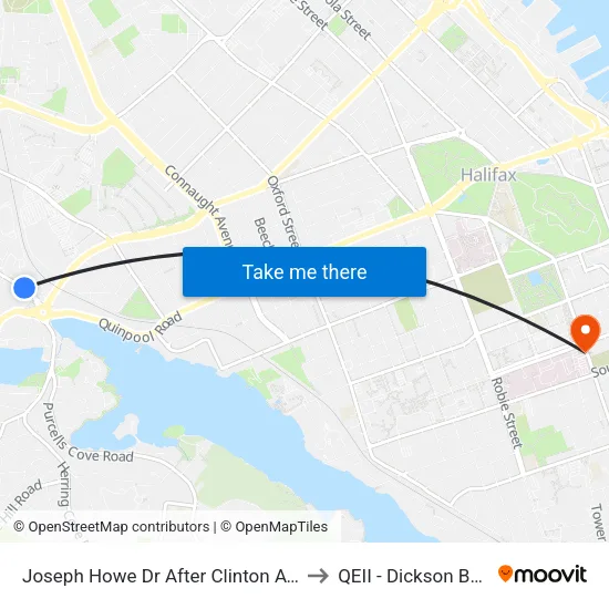 Joseph Howe Dr After Clinton Ave (7006) to QEII - Dickson Building map
