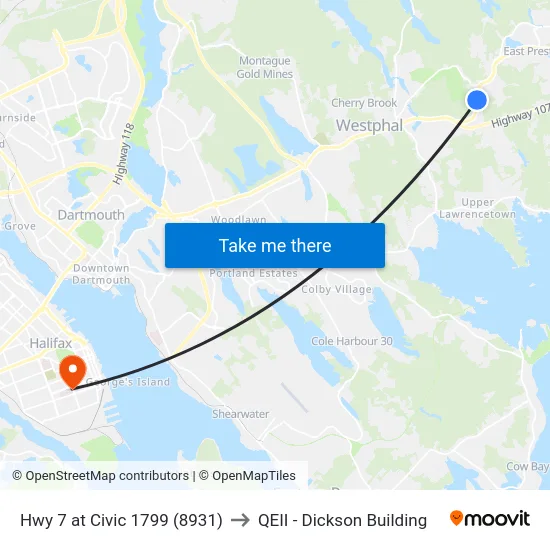 Hwy 7 at Civic 1799 (8931) to QEII - Dickson Building map