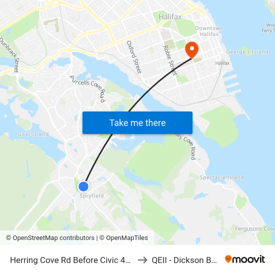 Herring Cove Rd Before Civic 427 (6892) to QEII - Dickson Building map