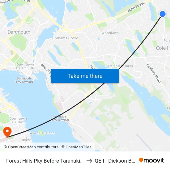 Forest Hills Pky Before Taranaki Dr (6668) to QEII - Dickson Building map
