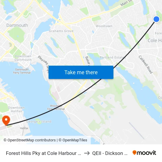 Forest Hills Pky at Cole Harbour Place (6669) to QEII - Dickson Building map