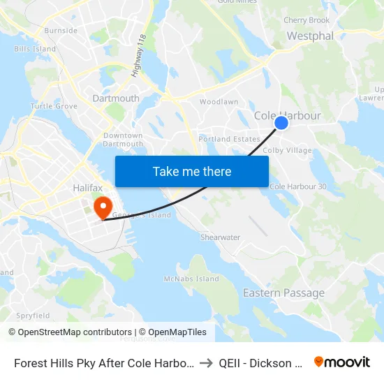 Forest Hills Pky After Cole Harbour Rd (6664) to QEII - Dickson Building map