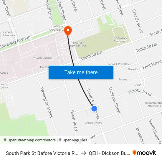 South Park St Before Victoria Rd (8314) to QEII - Dickson Building map
