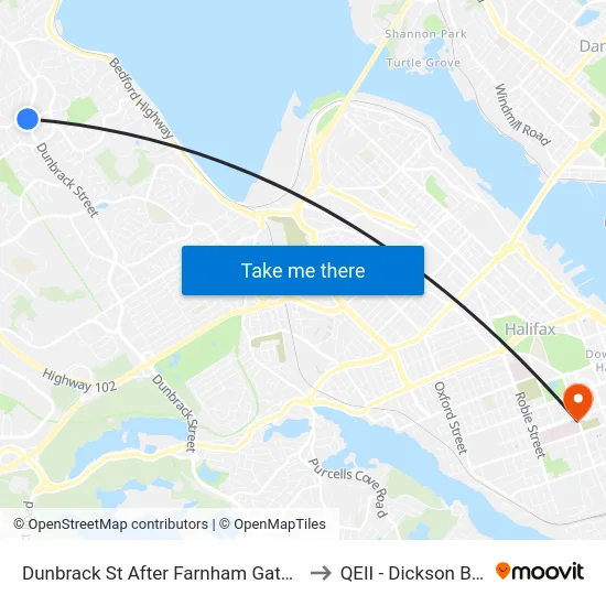 Dunbrack St After Farnham Gate Rd (6593) to QEII - Dickson Building map