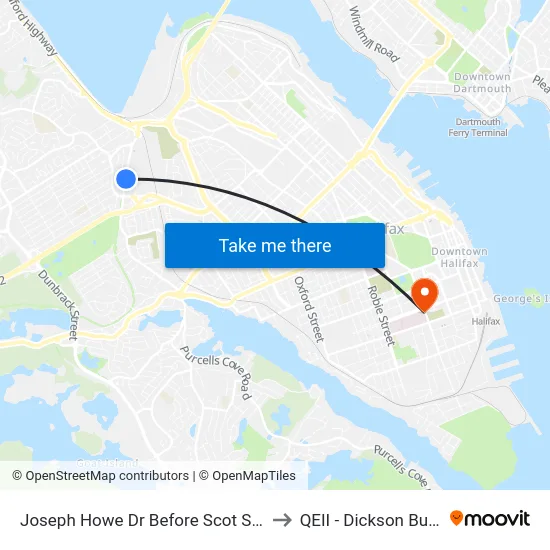 Joseph Howe Dr Before Scot St (6986) to QEII - Dickson Building map