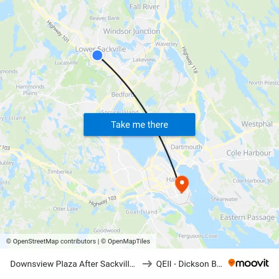 Downsview Plaza After Sackville Dr (8433) to QEII - Dickson Building map