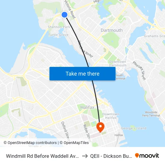 Windmill Rd Before Waddell Ave (8511) to QEII - Dickson Building map