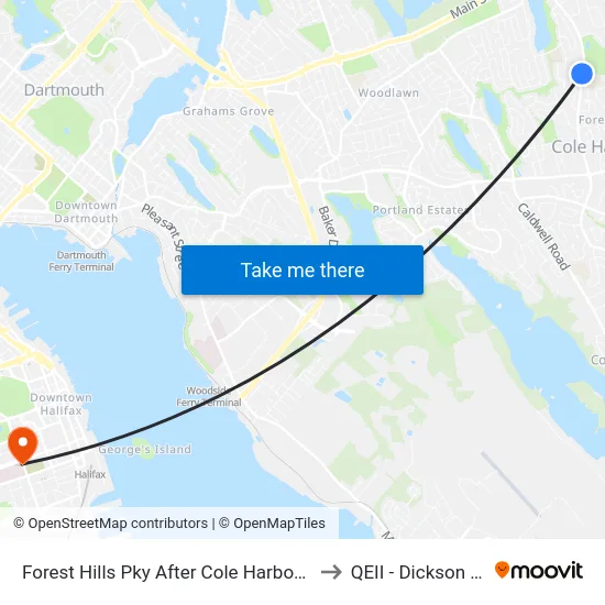 Forest Hills Pky After Cole Harbour Place (6671) to QEII - Dickson Building map