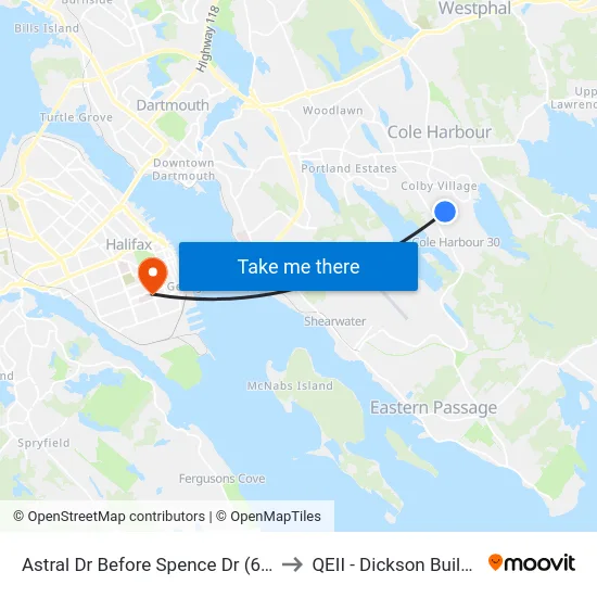 Astral Dr Before Spence Dr (6059) to QEII - Dickson Building map