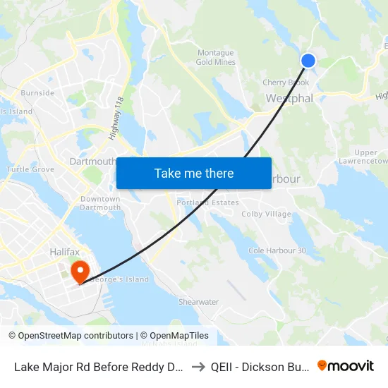Lake Major Rd Before Reddy Dr (7111) to QEII - Dickson Building map