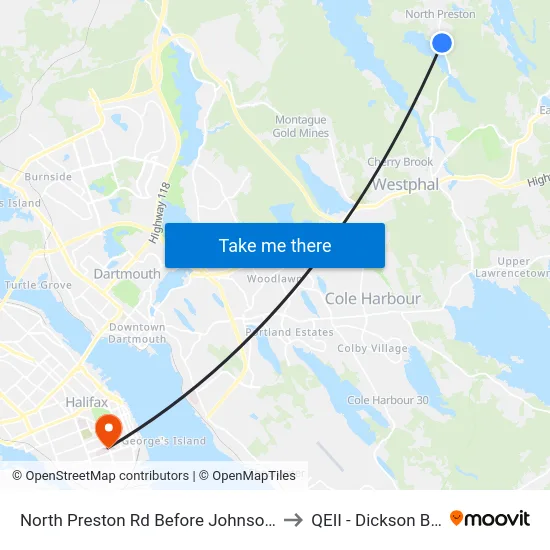 North Preston Rd Before Johnson Rd (7117) to QEII - Dickson Building map