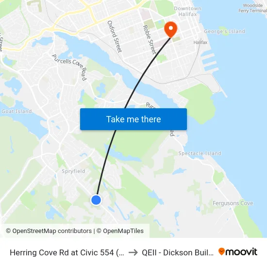 Herring Cove Rd at Civic 554 (6877) to QEII - Dickson Building map