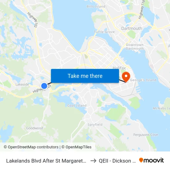 Lakelands Blvd After St Margarets Bay Rd (7119) to QEII - Dickson Building map