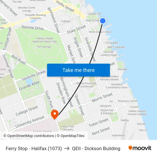 Ferry Stop - Halifax (1073) to QEII - Dickson Building map