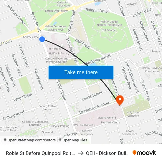 Robie St Before Quinpool Rd (8223) to QEII - Dickson Building map