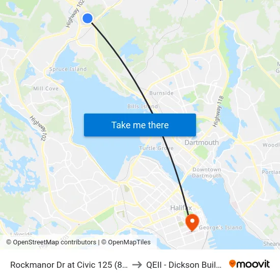 Rockmanor Dr at Civic 125 (8229) to QEII - Dickson Building map